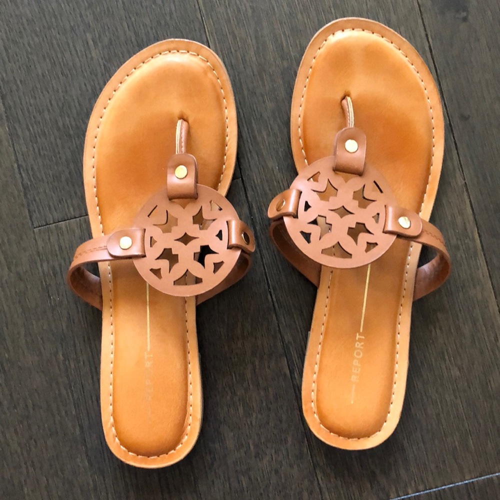 Report sandals look alike to Tory Burch Miller